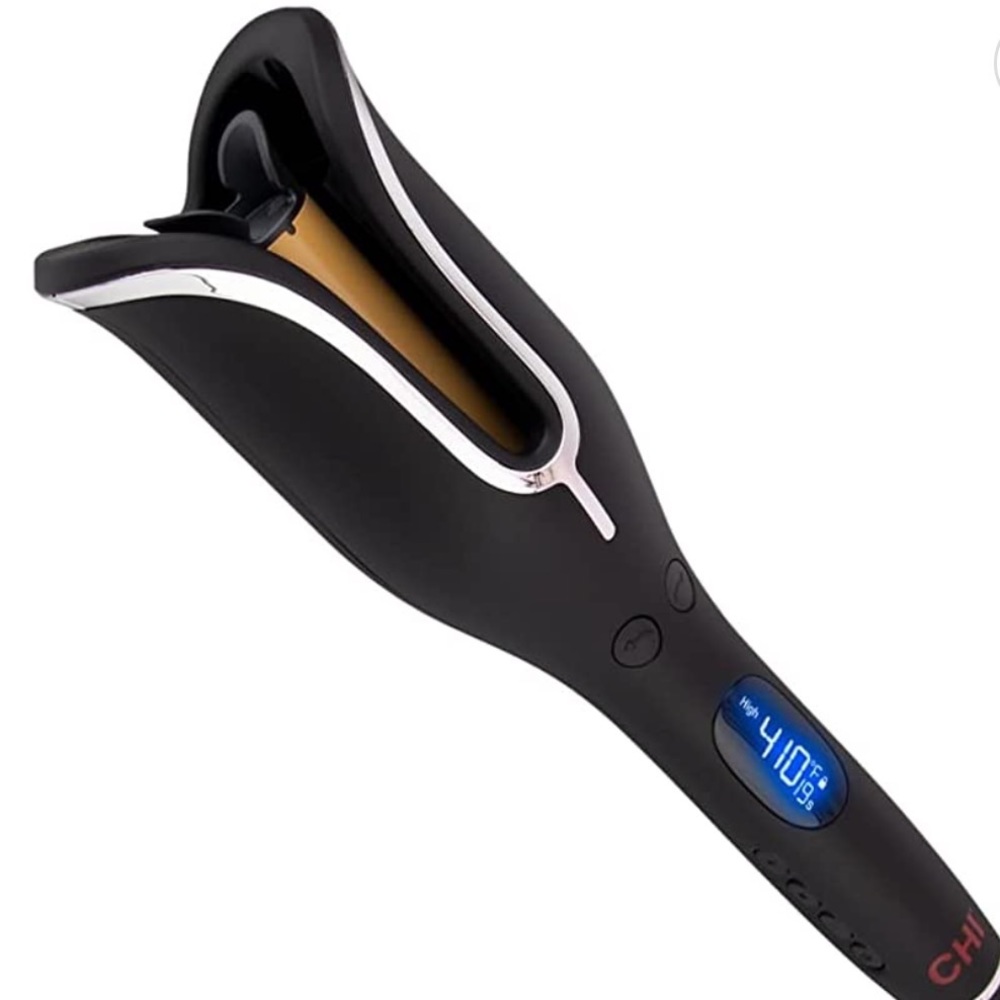 Automatic Curling Iron with Digital LCD – Black & Gold